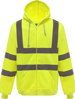 Mikina s kapucňou Yoko HVK 07 Hi-Vis 79.VK07, žltá, vysoká viditeľnosť