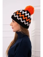 Dámska čiapka Laila K283 black+neon orange