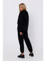 M761 Mikina s kapucňou na zips a klokaním vreckom - čierna M761 Mikina s kapucňou na zips a klokaním vreckom - čierna