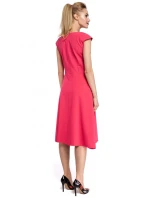 M296 Šaty s obrátenými záhybmi - ružové
