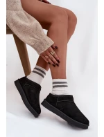 Dámské sněhule s teplým kožíškem černé Serenne