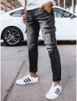 Pánske džínsové nohavice jogger čierne FashionStreet UX4038 Pánske džínsové nohavice jogger čierne FashionStreet UX4038