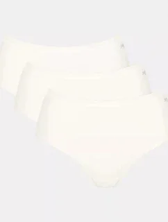 Dámske bavlnené midi nohavičky GO Daily 3P - WHITE - biele 00GZ - SLOGGI