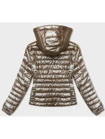 Dámska prešívaná bunda s kapucňou béžová (16M9105-84) Dámska prešívaná bunda s kapucňou béžová (16M9105-84)