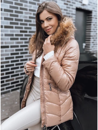 Dámska zimná bunda EMBRACE camel FashionStreet TY3995 Dámska zimná bunda EMBRACE camel FashionStreet TY3995