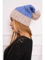 Paris fleecová čiapka K212 modrá+béžová