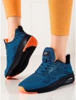 Výborné modré dámske tenisky bez podpätku Výborné modré dámske tenisky bez podpätku