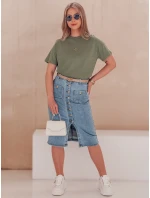 Dámske bavlnené základné tričko FLORTA tmavo zelené FashionStreet RY2556 Dámske bavlnené základné tričko FLORTA tmavo zelené FashionStreet RY2556