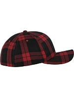 Flexfit 6197 6-panelová čiapka s výložkom „Tartan Plaid“ 55.6197 čierna/červená