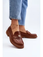 Zazoo 20165 Skórzane Mokasyny Damskie Brązowe