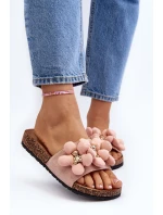 Klapki Damskie Z Ozdobami Różowe Bunlia