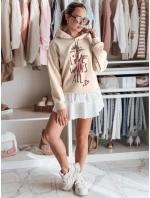 Dámska oversize mikina LOVEWILL béžová FashionStreet BY1471