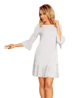 Pohodlné plisované šedé dámske šaty model 7657677