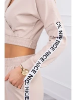 Súprava s ozdobnými stuhami béžová