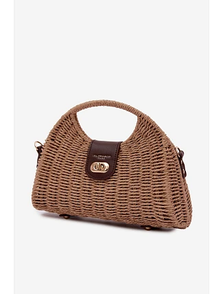 Pletená Malá Kabelka S Odnímatelným Přívazkem Hnědá Delphine