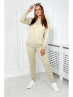 Sveter set Mikina + Nohavice tmavo béžová