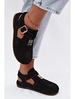 Dámske sandále z prírodného semišu Big Star TT274544 Black Dámske sandále z prírodného semišu Big Star TT274544 Black