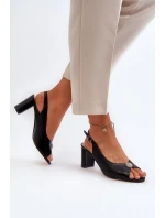 Elegantné sandále na vysokom podpätku so zdobením, Black Trasea