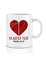 Personalizovaný klasický biely keramický hrnček 300 ml – Dve miesta, jedno srdce Personalizovaný klasický biely keramický hrnček 300 ml – Dve miesta, jedno srdce