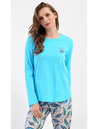 Dámske dlhé pyžamo Leaves