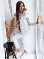 Dámska prechodná prešívaná bunda FLUFFY white FashionStreet TY3582