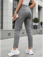 Dámske džínsy s vysokým pásom v štýle mom fit sivé FashionStreet UY2894