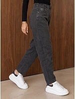 Dámske džínsy Mom Fit s vysokým pásom, tmavošedé, FashionStreet UY3209 Dámske džínsy Mom Fit s vysokým pásom, tmavošedé, FashionStreet UY3209
