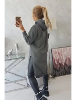 Zateplená mikina s bočnými rázporkami grafitová