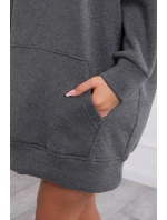 Zateplená mikina s vyšitým nápisom oversize graphite Zateplená mikina s vyšitým nápisom oversize graphite