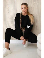 Súprava tepláky + nohavice maslová látka čierna