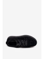 Męskie Sneakersy Na Platformie Zamszowe Big Star OO174012 Czarne