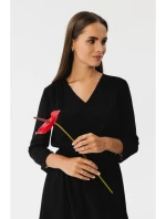 S354 Vrstvené šifónové šaty - čierne