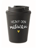 HAPPY DAY TO MY BABY - čierny termohrnček 300 ml