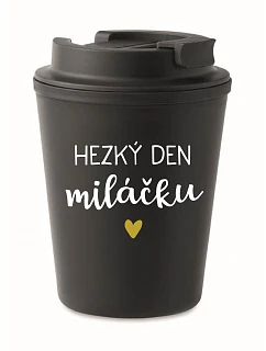 HAPPY DAY TO MY BABY - čierny termohrnček 300 ml