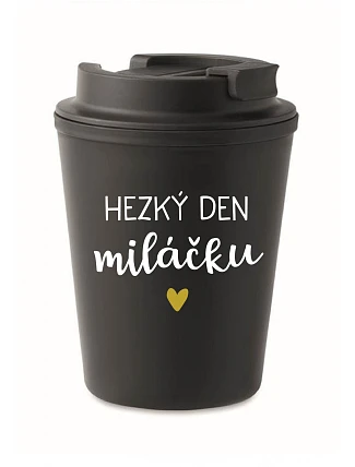 HAPPY DAY TO MY BABY - čierny termohrnček 300 ml