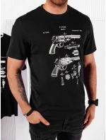 Pánske bavlnené tričko s potlačou čierne FashionStreet RX5430 Pánske bavlnené tričko s potlačou čierne FashionStreet RX5430