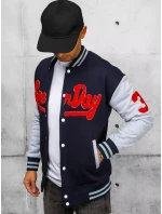 Pánska mikina na zips s kapucňou tmavomodrá FashionStreet BX5443