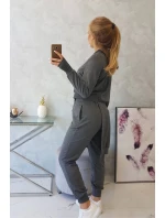 Súprava mikín s dlhšou stranou grafitová