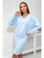 Blúzka + pruhované šaty modré