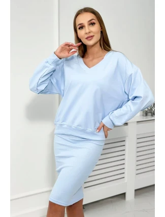 Blúzka + pruhované šaty modré