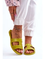 Modne Wegańskie Klapki ZAXY JJ285261 Zielone