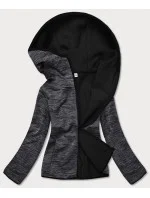 Čierna melanžová dámska mikina s polarom (HD111-1) Čierna melanžová dámska mikina s polarom (HD111-1)