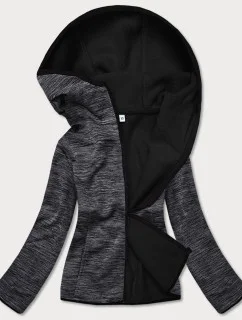 Čierna melanžová dámska mikina s polarom (HD111-1)