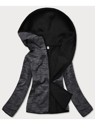 Čierna melanžová dámska mikina s polarom (HD111-1) Čierna melanžová dámska mikina s polarom (HD111-1)