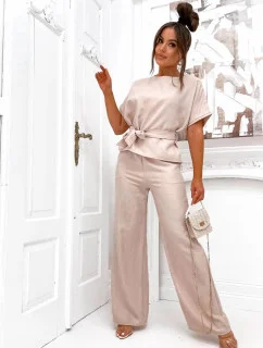 Letná béžová dámska dvojdielna súprava (82198)