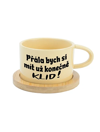 CHCEM KONEČNE MÁŤ KLID! - žltý pohár na makrónky 200 ml CHCEM KONEČNE MÁŤ KLID! - žltý pohár na makrónky 200 ml