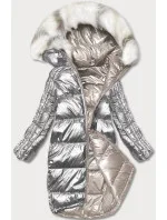 Dámska obojstranná metalická zimná bunda P21-7901 - Minority