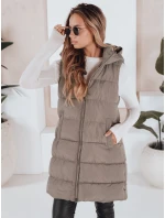 Dámska prešívaná vesta BRITA béžová FashionStreet TY3267 Dámska prešívaná vesta BRITA béžová FashionStreet TY3267
