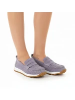 Fialové semišové kožené mokasíny Sergio Leone SP009