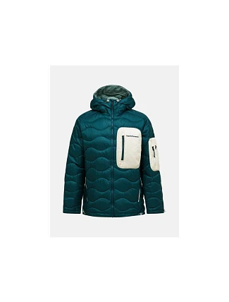 Pánska péřová bunda PEAK PERFORMANCE M Helium Utility Down Hood Jacket, zelená farba Pánska péřová bunda PEAK PERFORMANCE M Helium Utility Down Hood Jacket, zelená farba